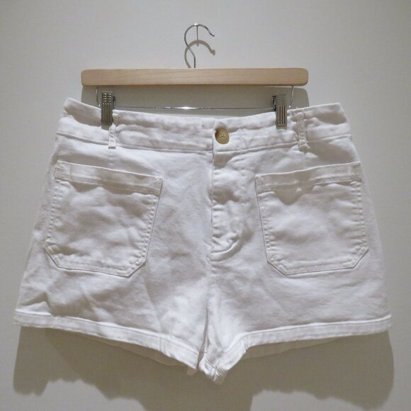 ANTHROPOLOGIE The Colette Shorts by Maeve: Denim Edition in White Preppy Sailor - Picture 2 of 14